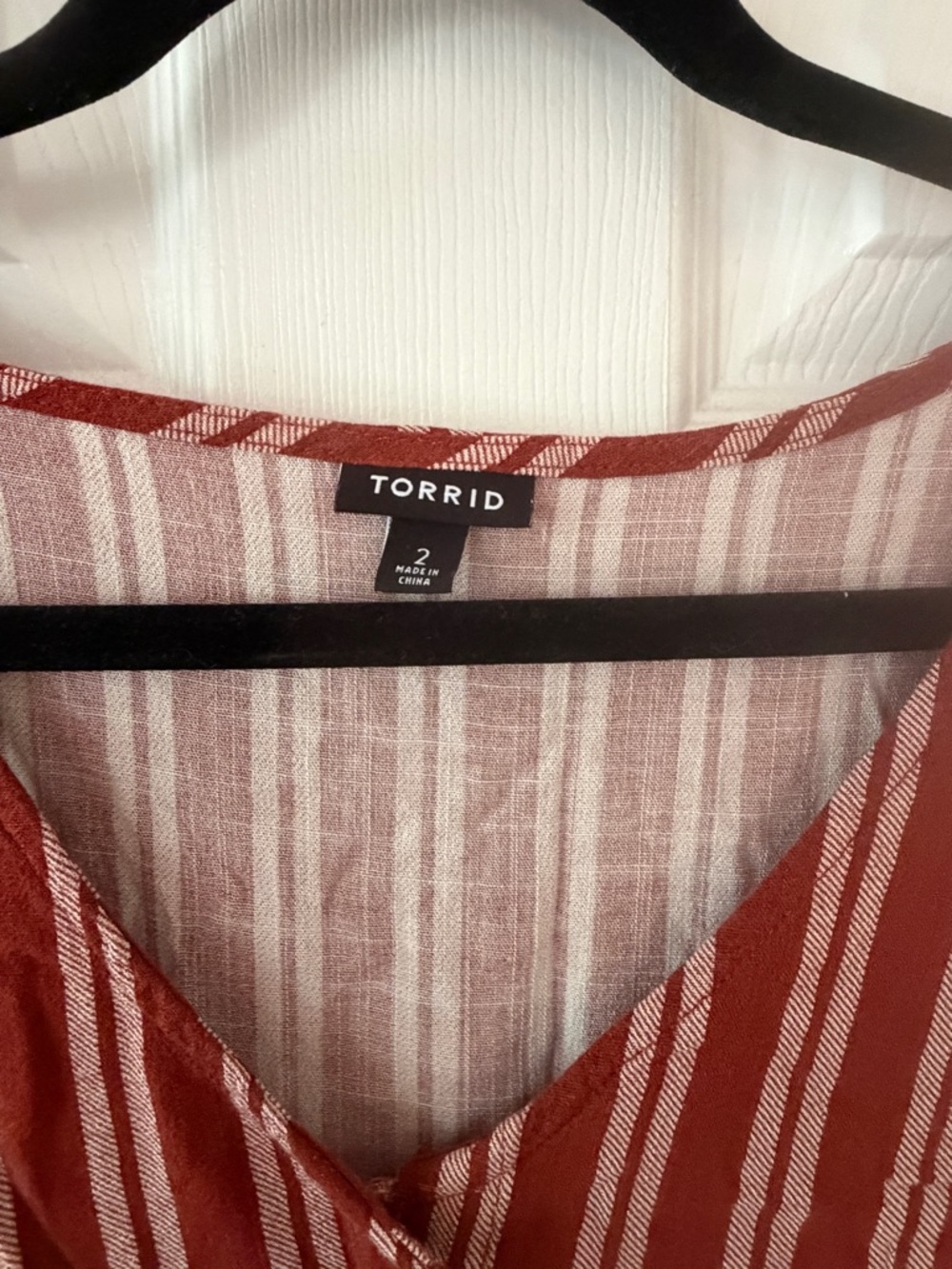 torrid Rust & Cream Striped Button-Front Maxi Dress - Picture 8 of 9